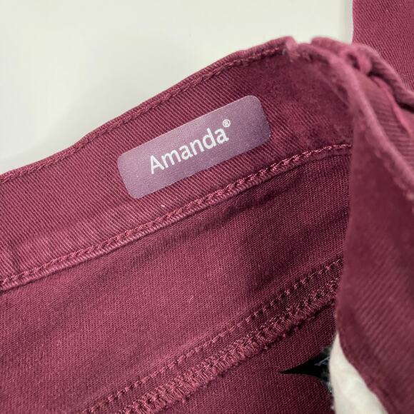 Gloria Vanderbilt | Amanda Jeans Tapered Maroon Cotton Spandex Womens 12PS - Picture 5 of 7
